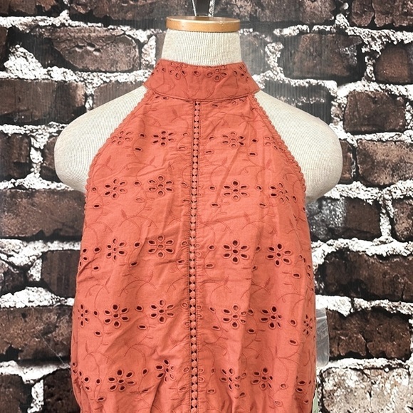 Ryegrass Tank Top NWT Embroidery Floral Halter Foxtail Orange Sz XX Large XXL - Picture 8 of 17